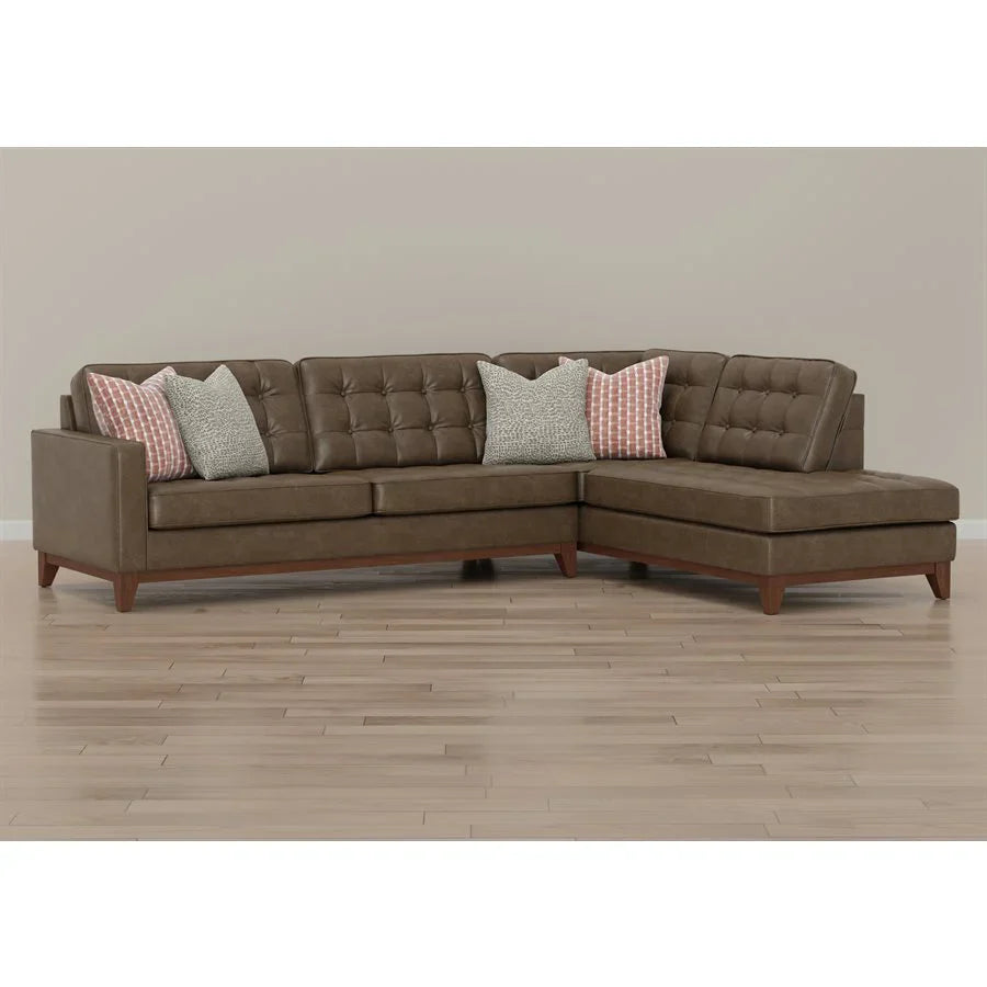 Modern Tufted Sectional - Brown