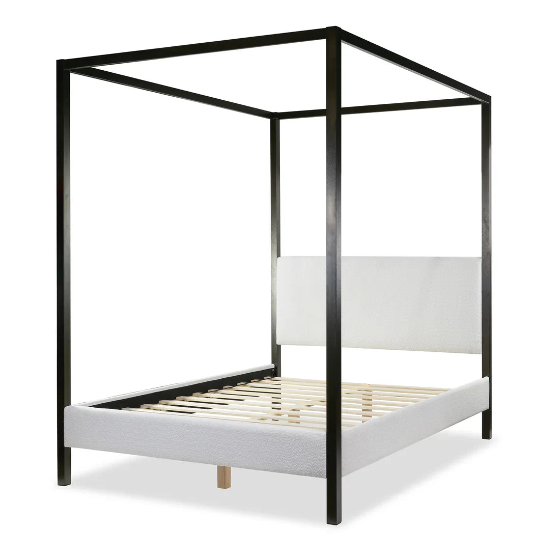 Beecher White Boucle Canopy Queen Bed