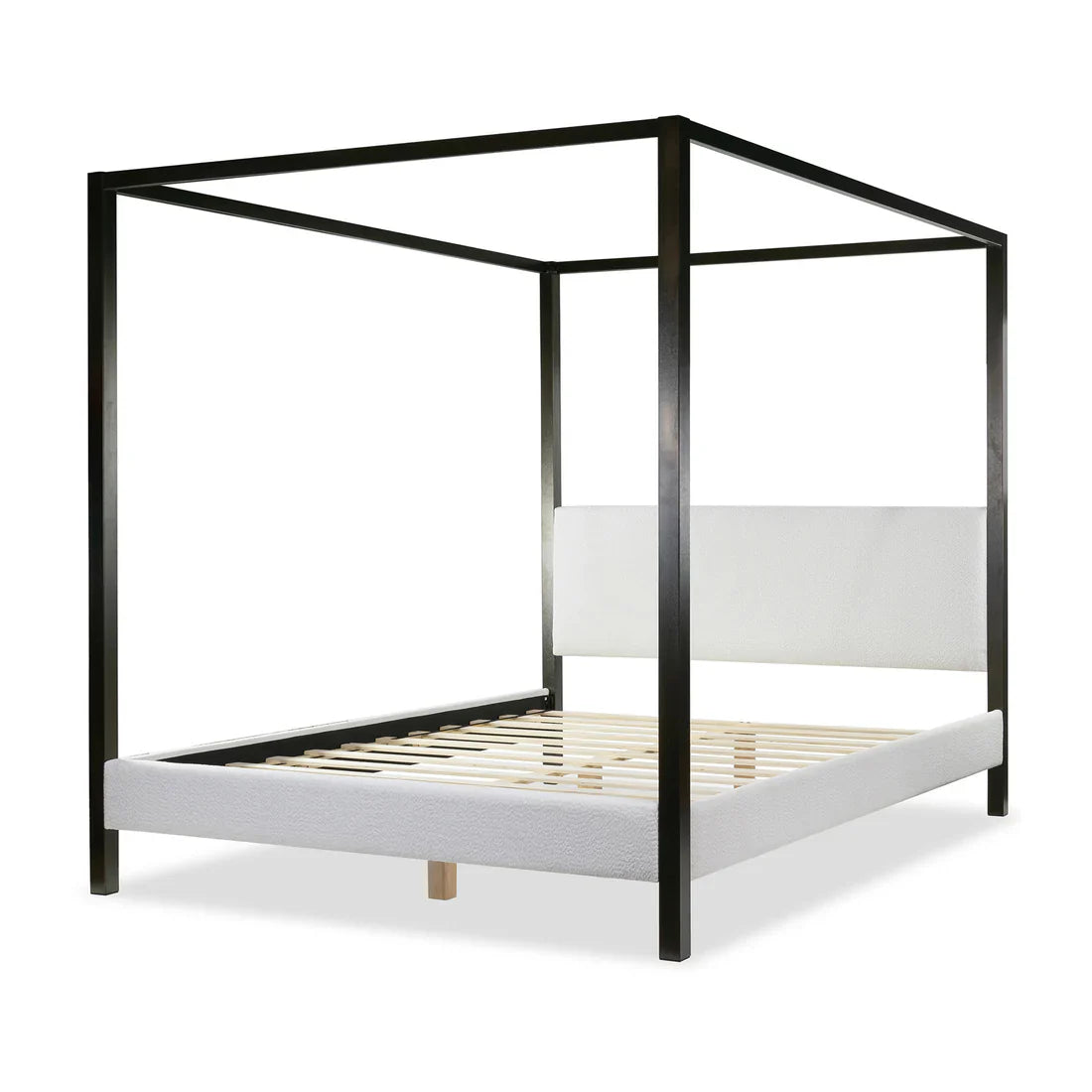 Beecher White Boucle Canopy King Bed