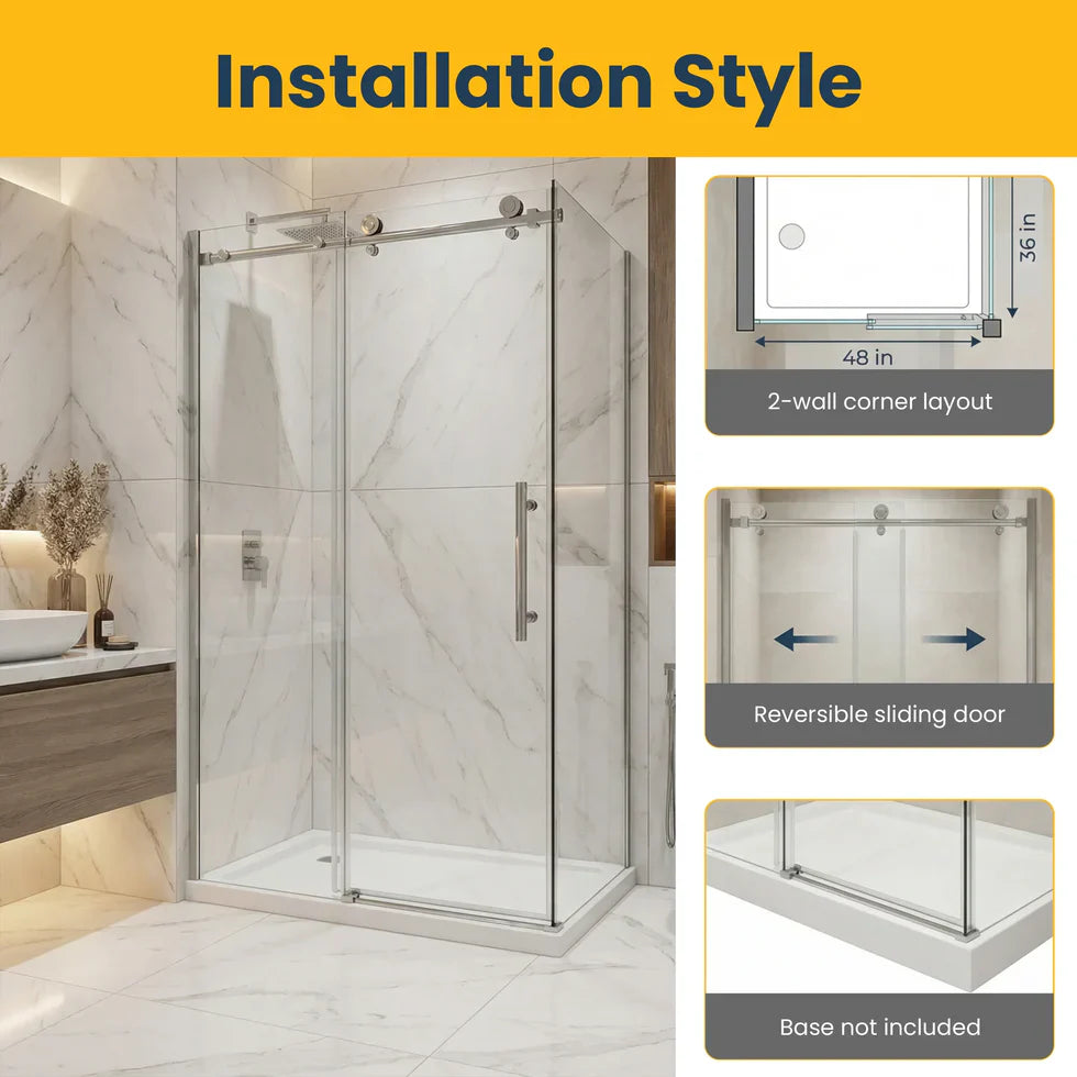 Reversible Sliding Shower Door