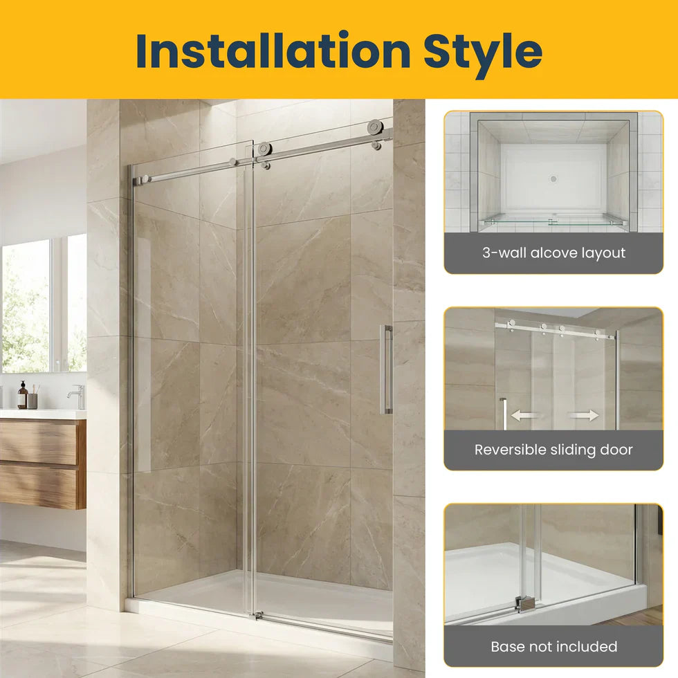 Alcove Reversible Sliding Shower Door