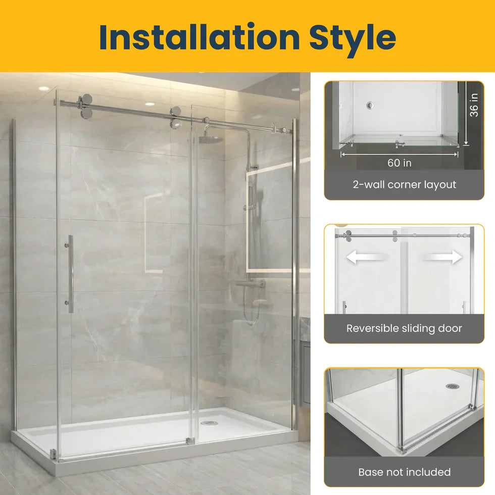 Reversible Sliding Shower Door