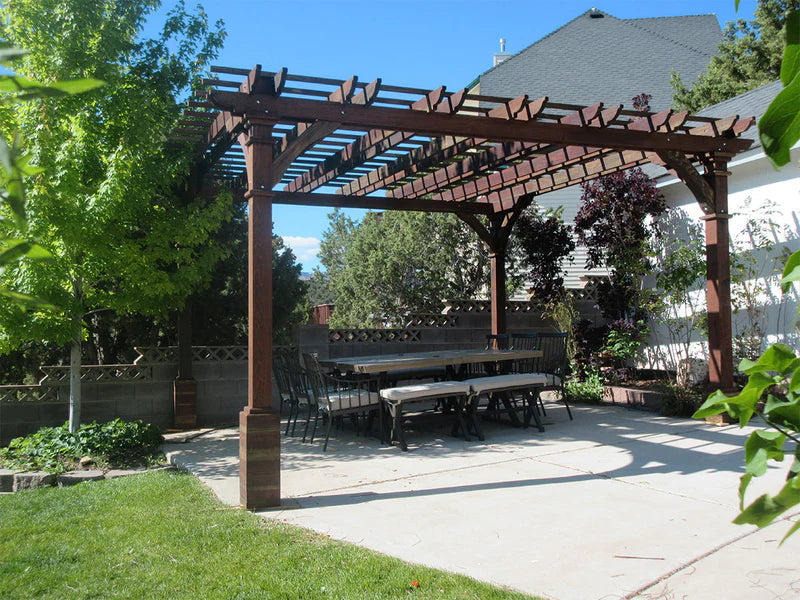 Outdoor Pacific Redwood Double Beam Pergola
