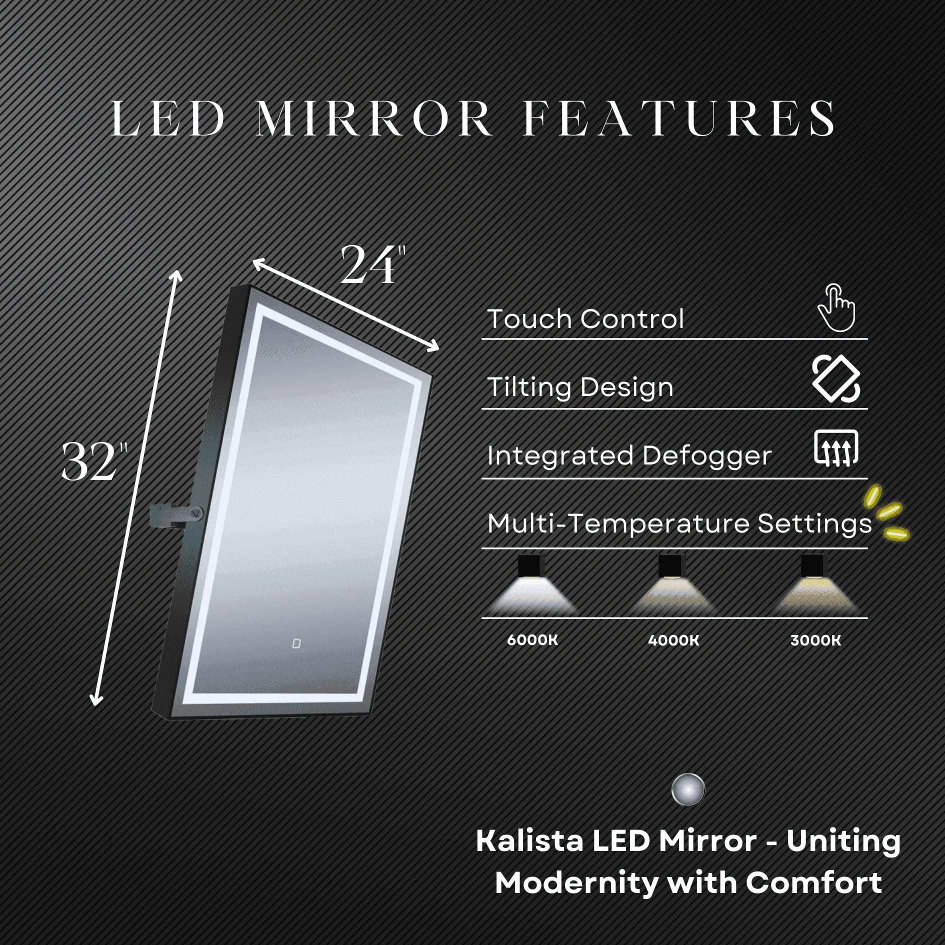 Kalista Pivoting LED Mirror