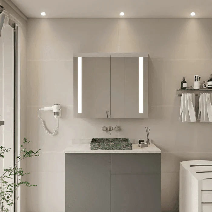 Medicine Cabinet with Mirrored Doors