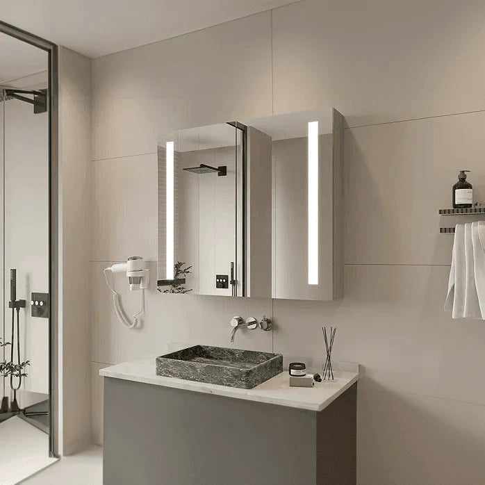 Medicine Cabinet with Mirrored Doors