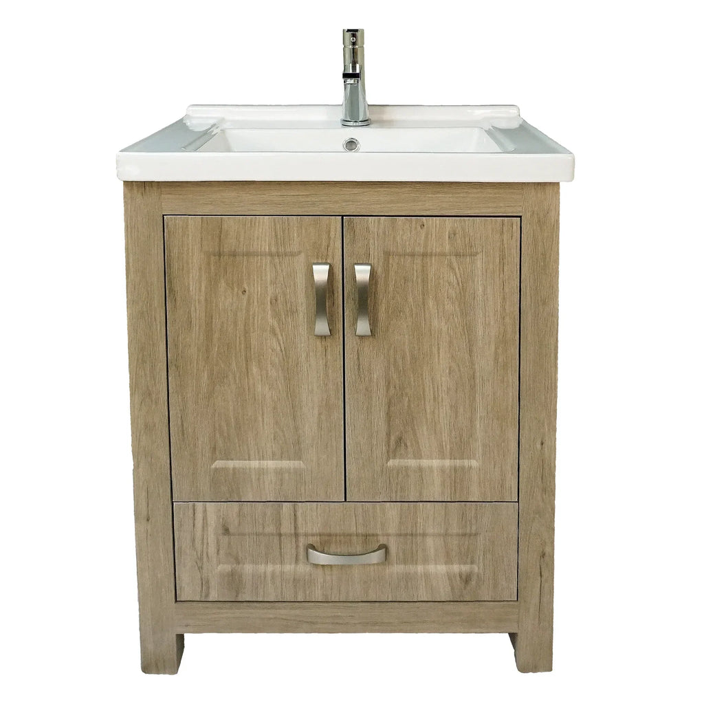 Livorno Vanity With Ceramic Vanity Top in Woodgrain Finish