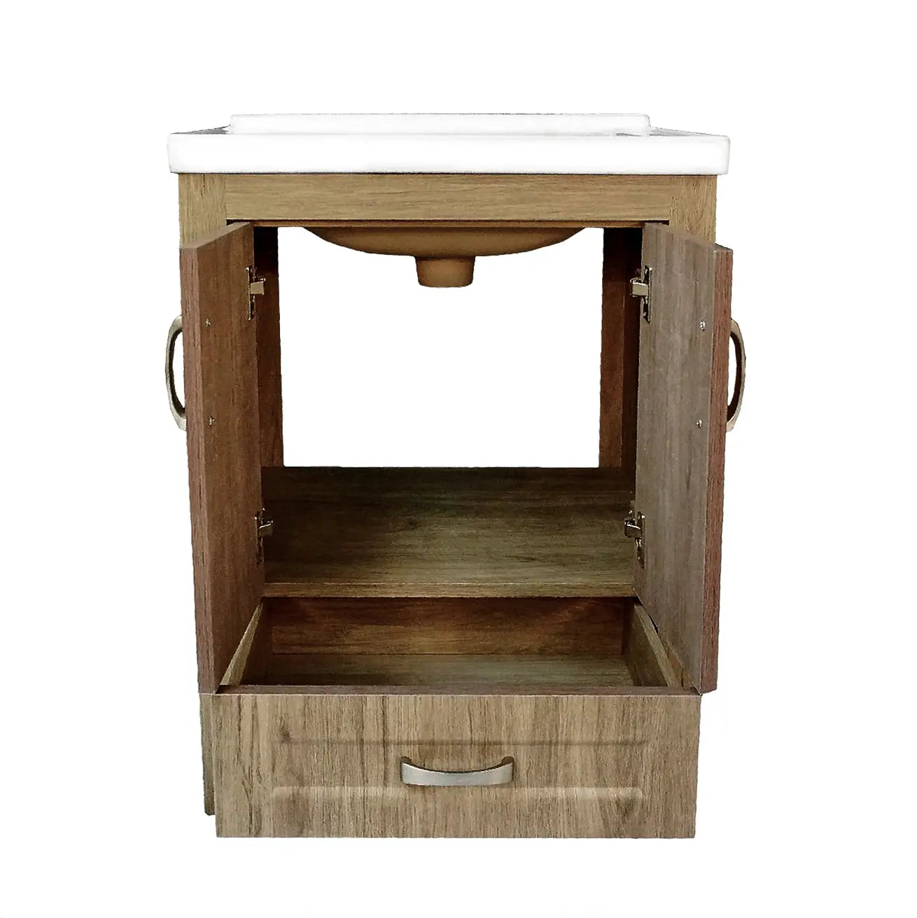 Livorno Vanity With Ceramic Vanity Top in Woodgrain Finish
