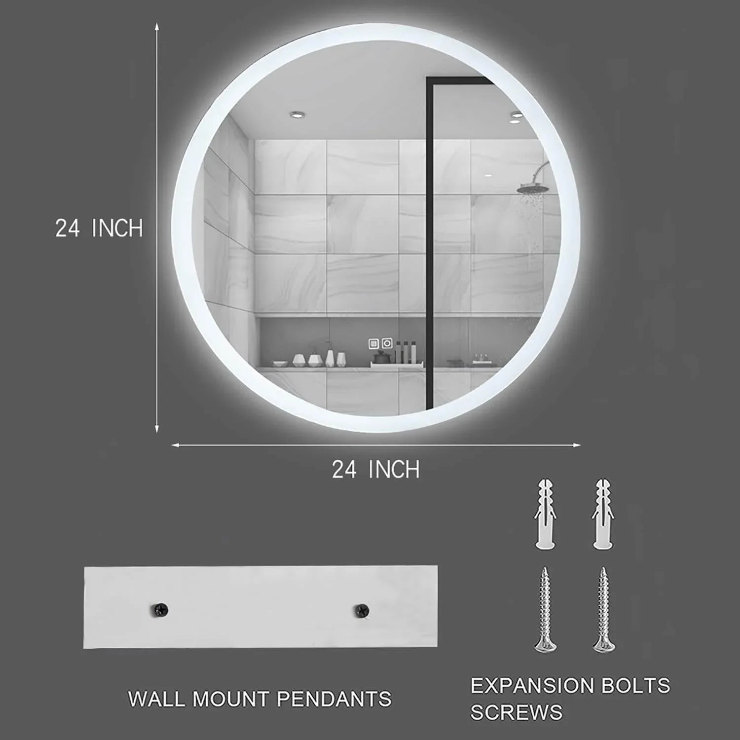 Mariana 24" Round LED Mirror
