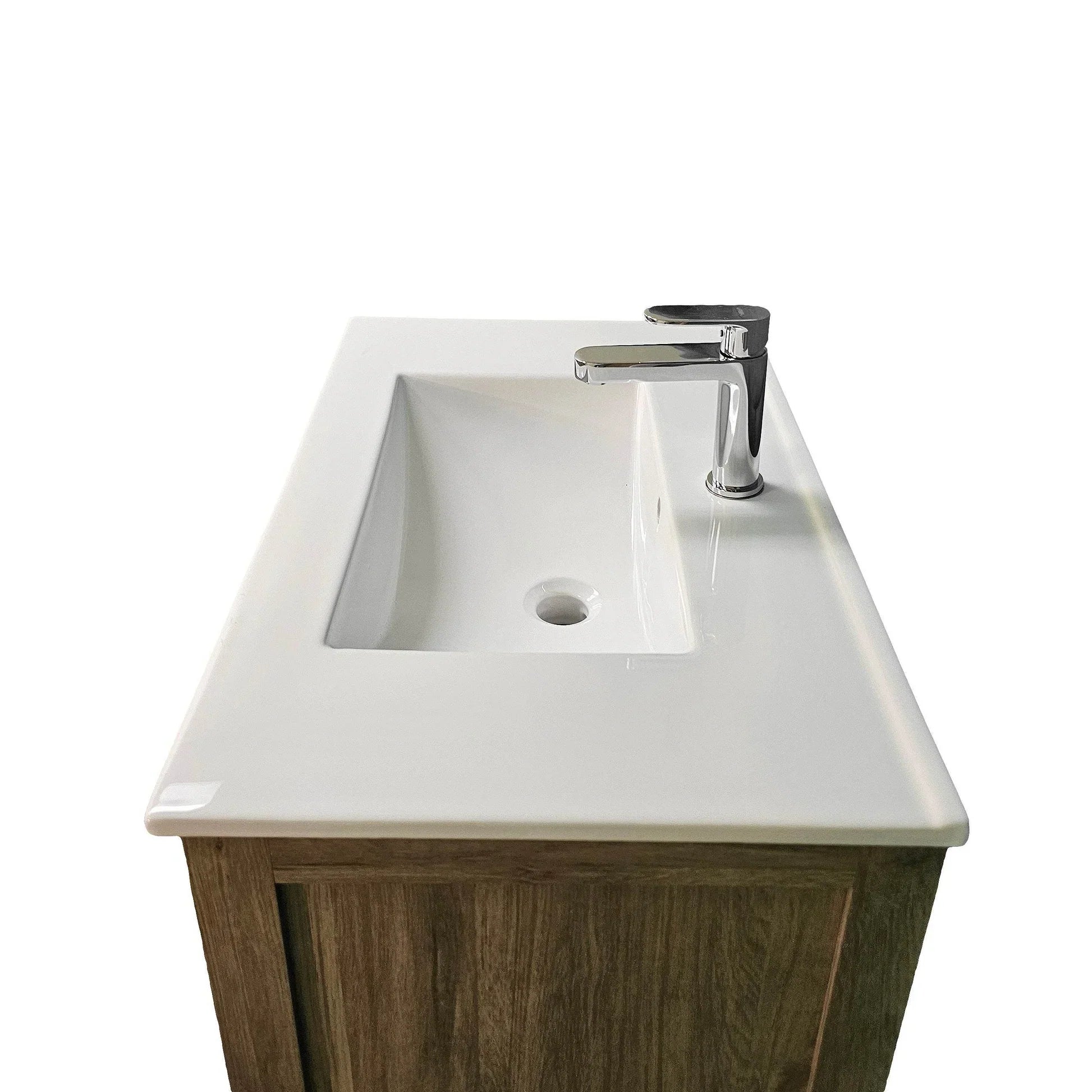 Livorno Vanity With Ceramic Vanity Top in Woodgrain Finish