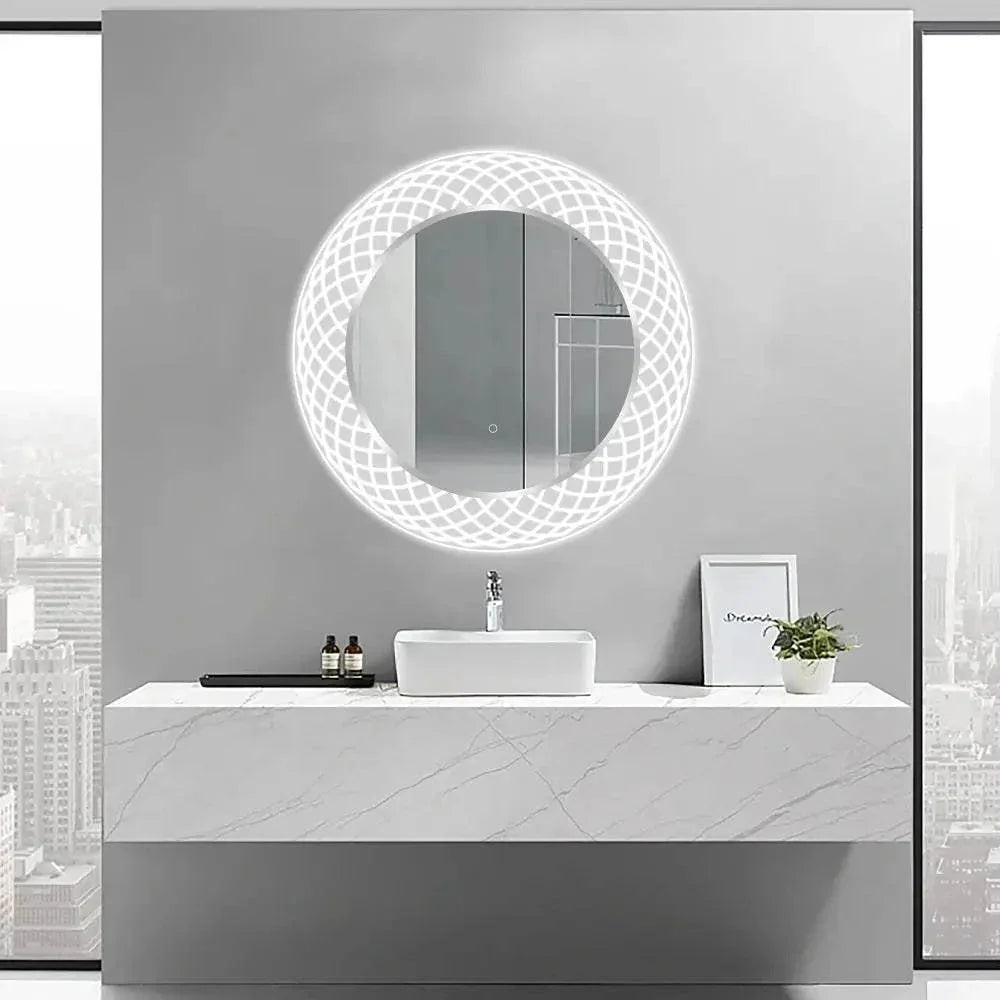 Liza Round LED Lighted Mirror with Dimmer