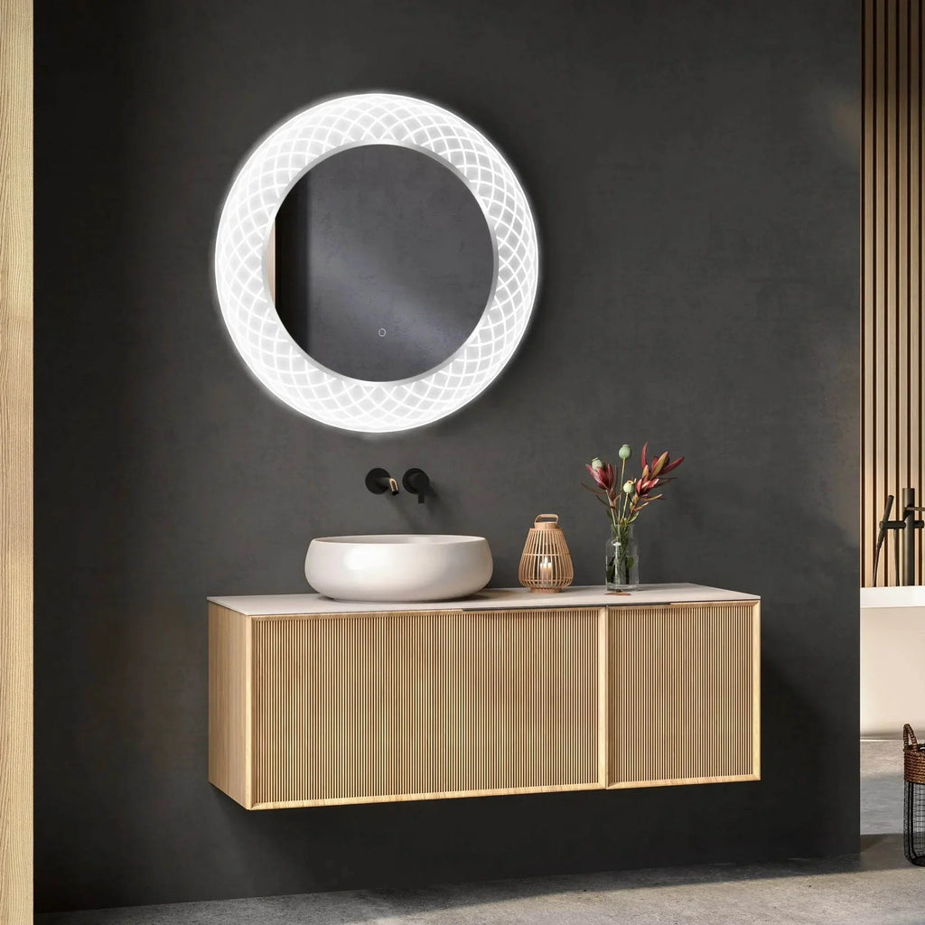 Liza Round LED Lighted Mirror with Dimmer