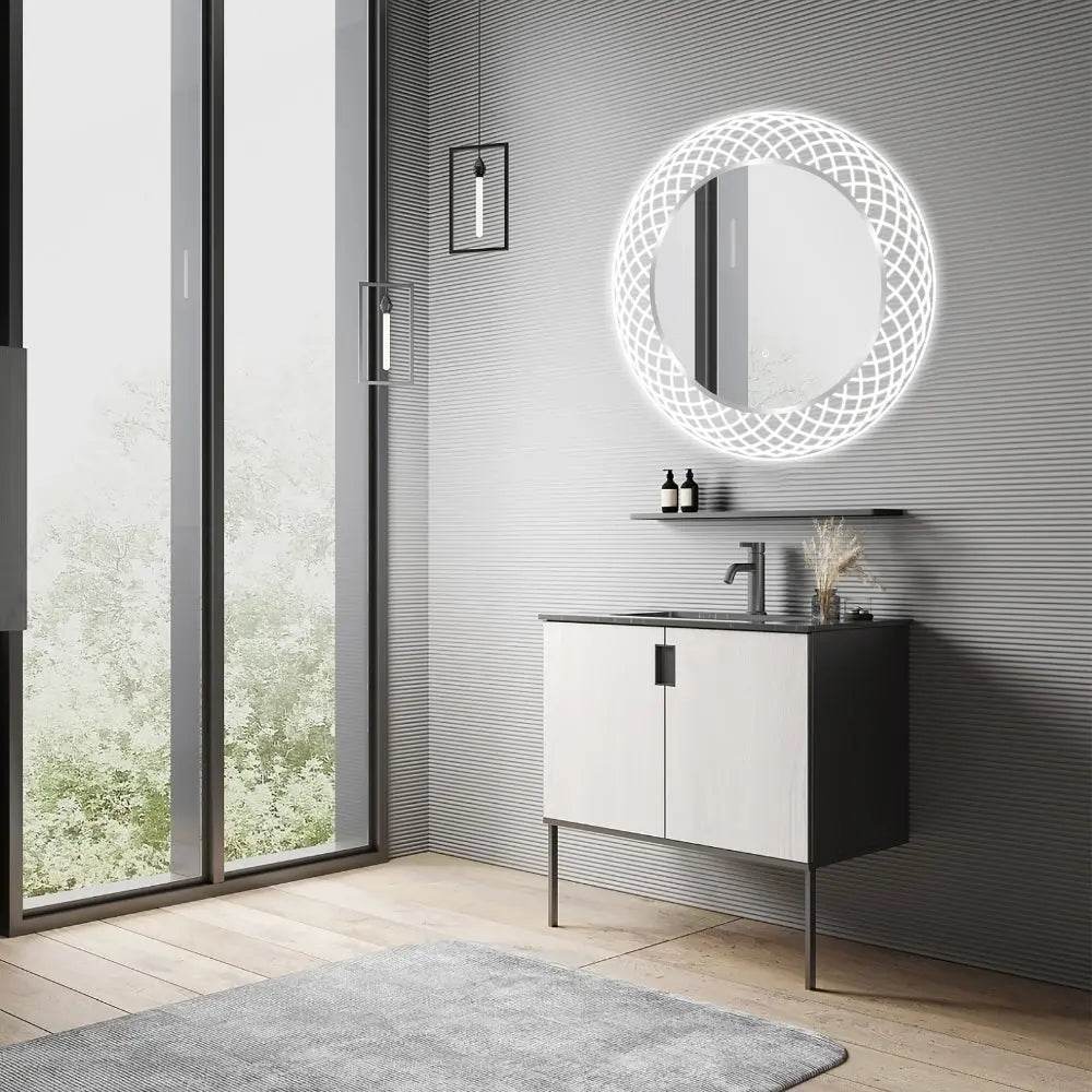 Liza Round LED Lighted Mirror with Dimmer