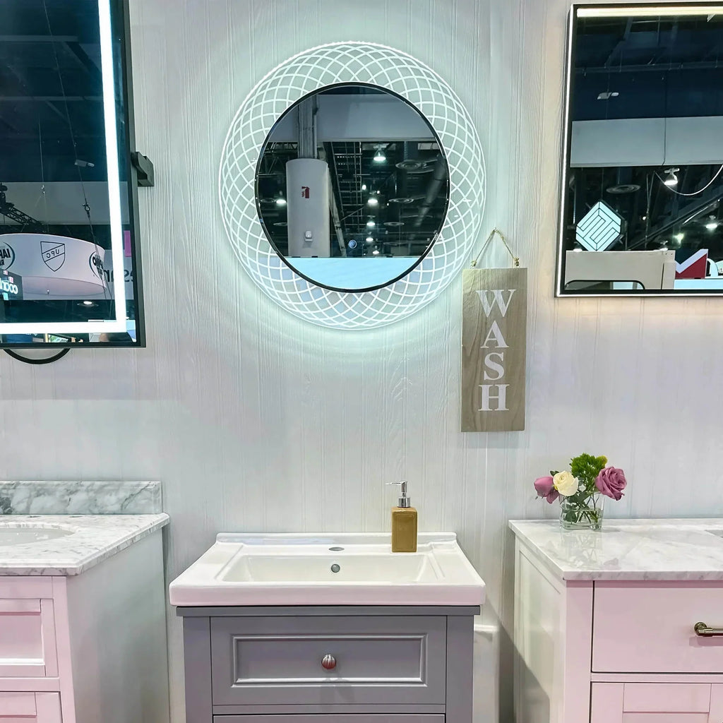 Liza Round LED Lighted Mirror with Dimmer