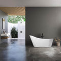 Acrylic Curved Flatbottom Bathtub in Glossy White
