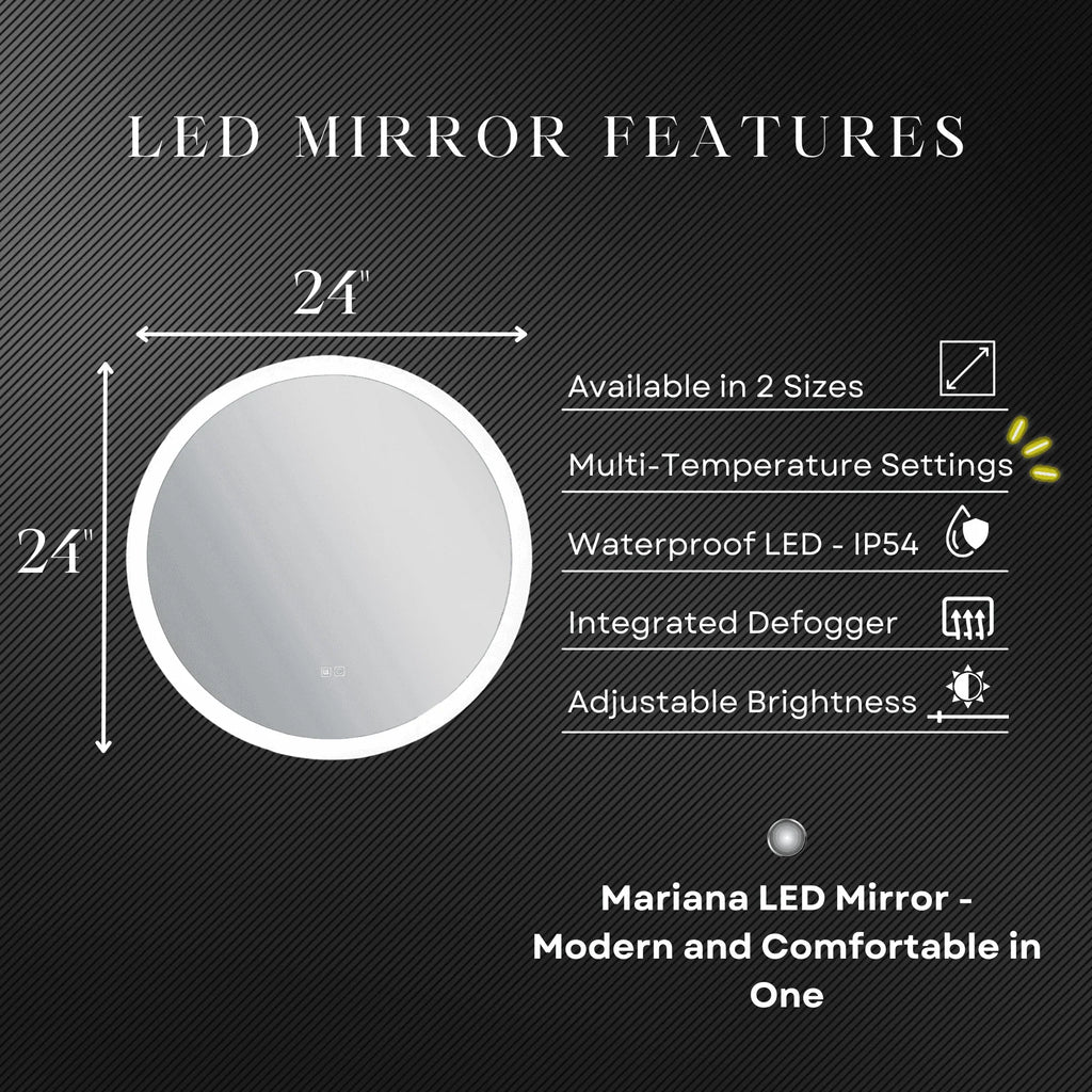 Mariana 24" Round LED Mirror