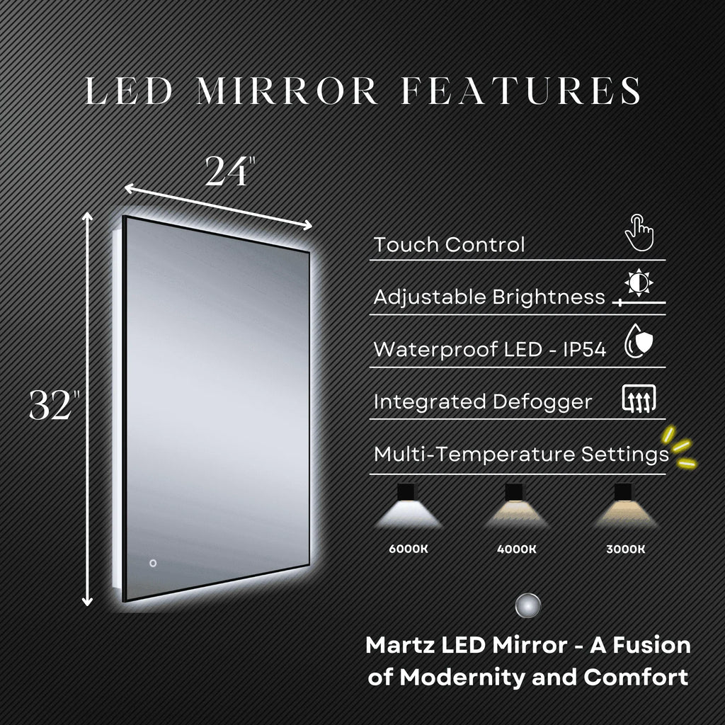 Martz 24"W x 32"H LED Mirror