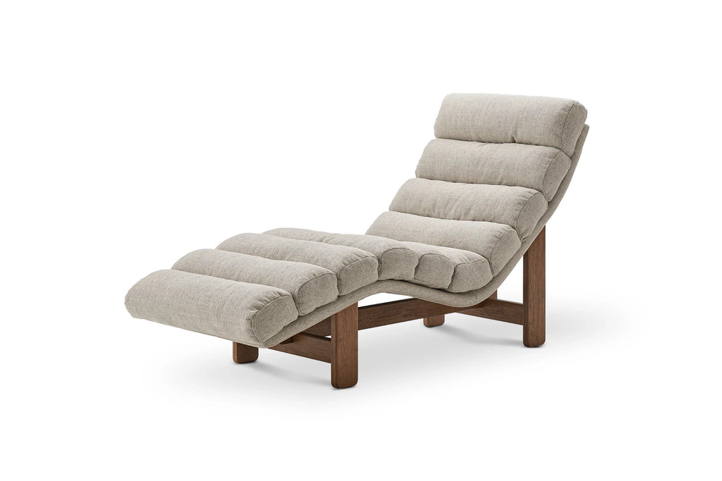 Bohemia Style Chaise Lounge Chair In Grey & Brown