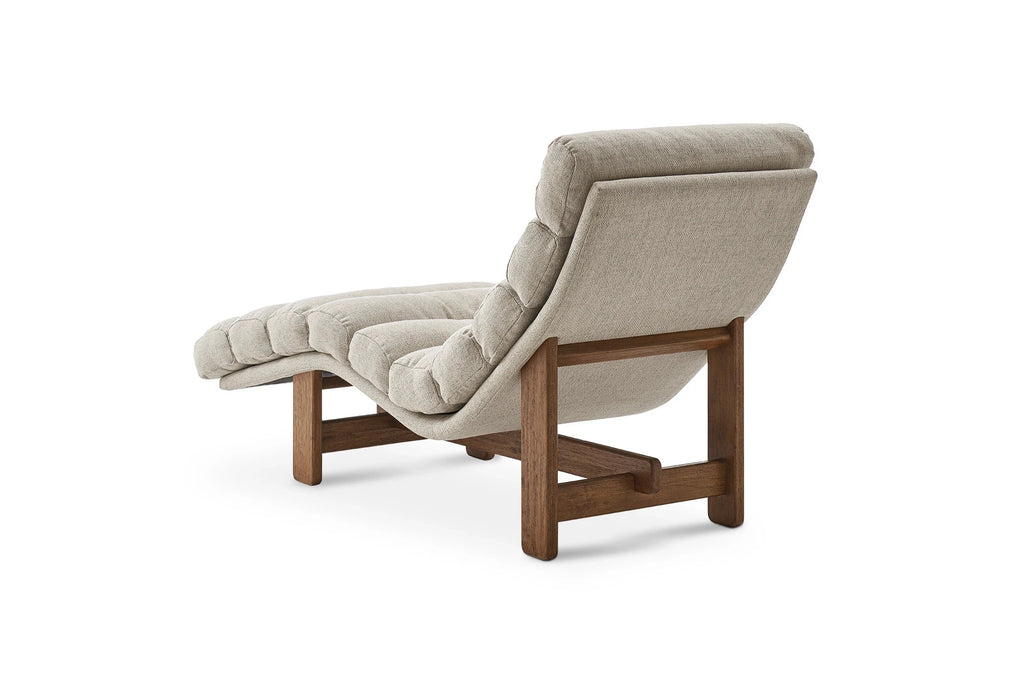 Bohemia Style Chaise Lounge Chair In Grey & Brown
