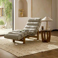 Bohemia Style Chaise Lounge Chair In Grey & Brown