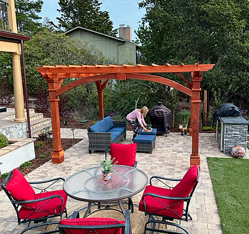 Outdoor Pacific Redwood Double Beam Pergola