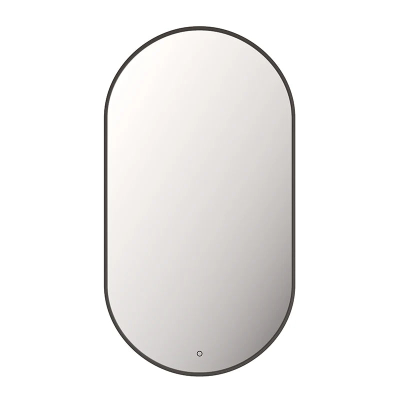 RUBI Miro Oval Backlit LED Mirror with Black Frame