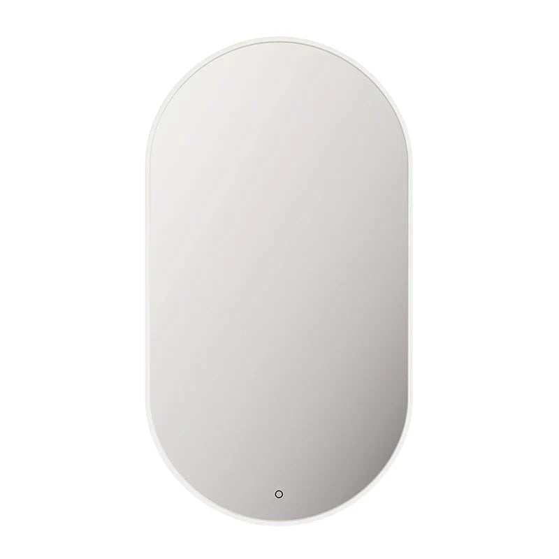 RUBI Miro Oval Backlit LED Mirror with White Frame
