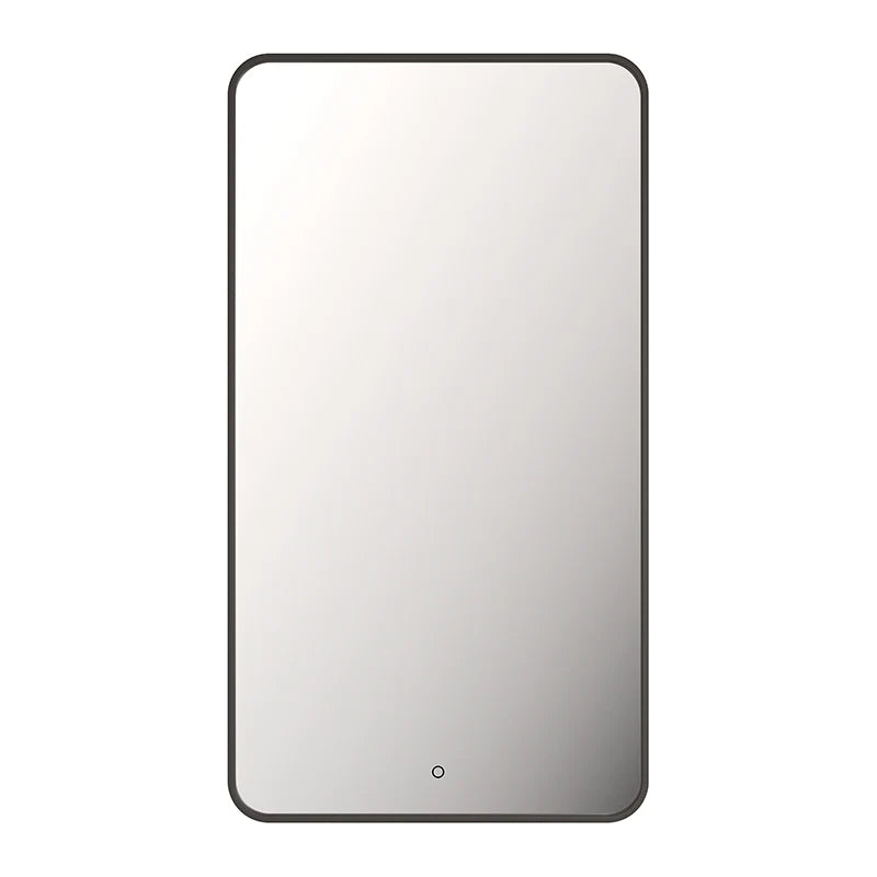 RUBI Miro Rectangular Backlit LED Mirror with Black Frame