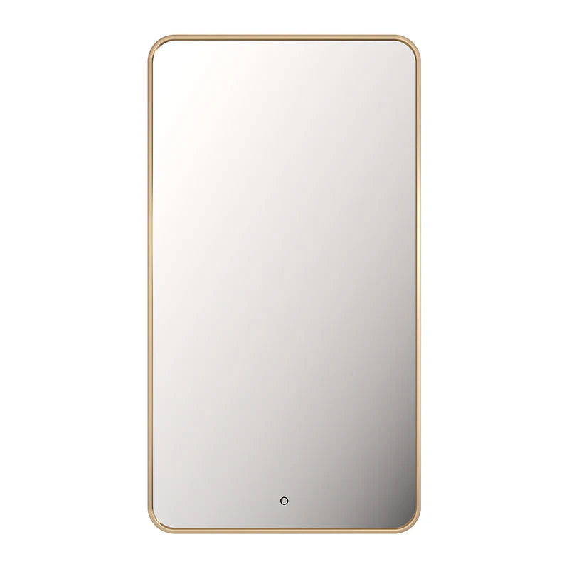 RUBI Miro Rectangular Backlit LED Mirror with Gold Frame
