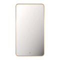 RUBI Miro Rectangular Backlit LED Mirror with Gold Frame