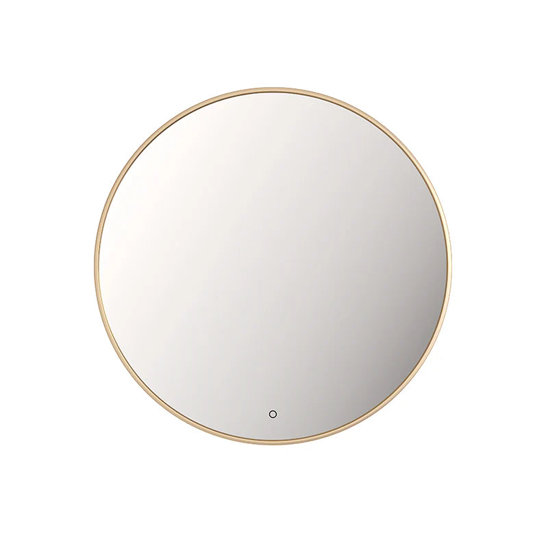 Miro Round Backlit LED Mirror with Gold Frame