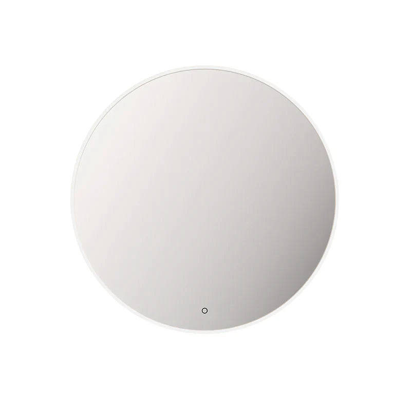Miro Round Backlit LED Mirror with White Frame