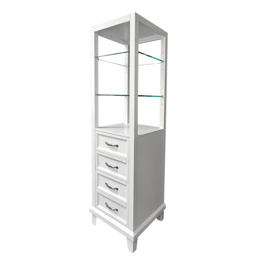 White Linen Cabinet 18"W x 18"D x 60