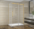 Brushed Gold Reversible Sliding Shower Door