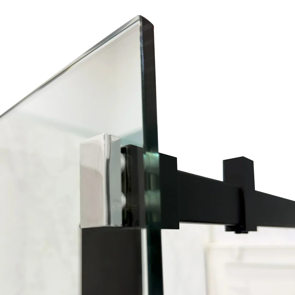 Corner Sliding Shower Door with Matte Black