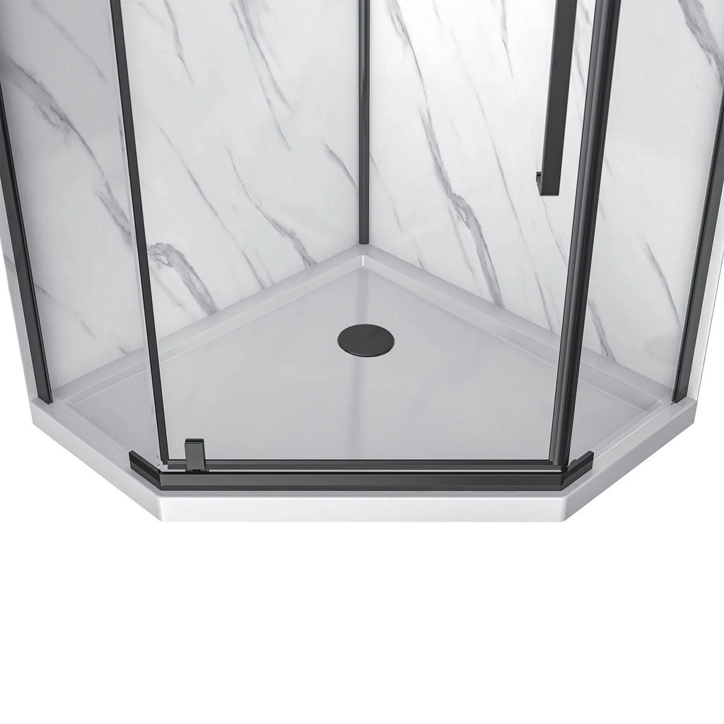 Capri Neo-Angle Shower Kit in Black