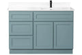 Offset Sink Bathroom Vanity in Sage