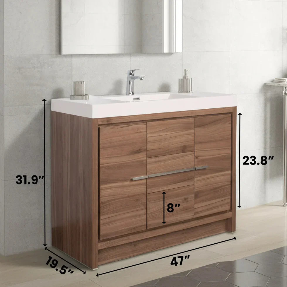 Walnut Freestanding Bathroom Vanity