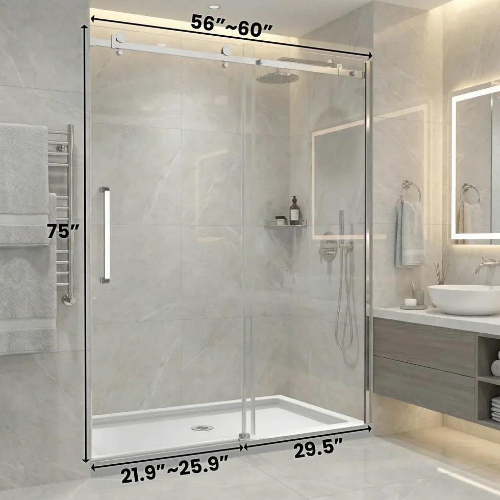 Alcove Reversible Sliding Shower Door