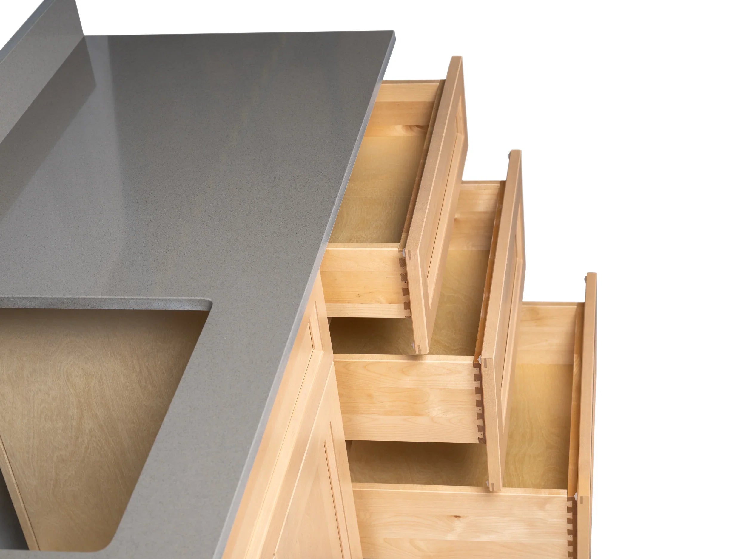 Offset Sink Bathroom Vanity in Timber