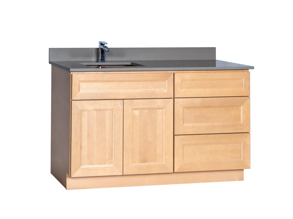 Offset Sink Bathroom Vanity in Timber