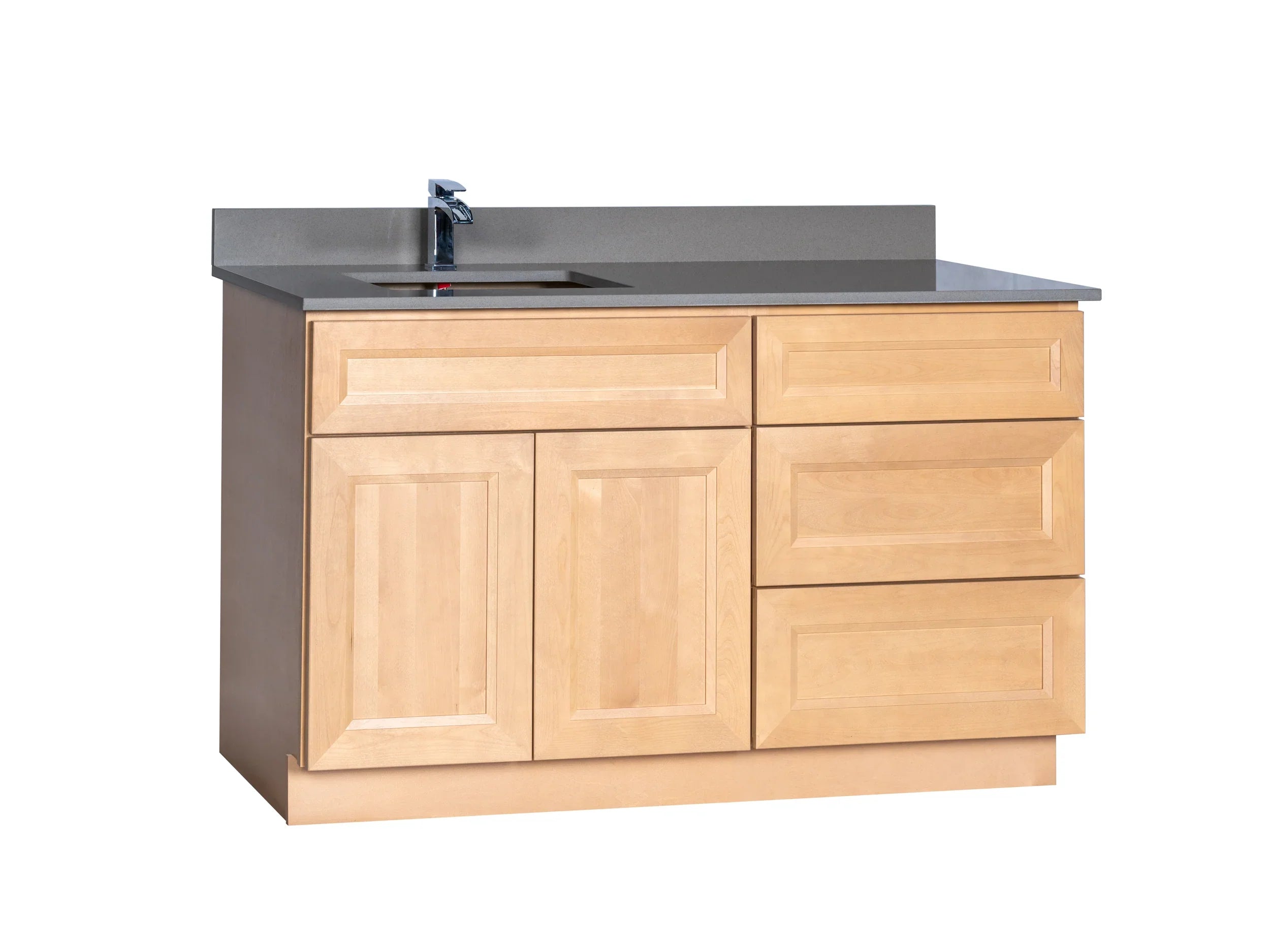 Offset Sink Bathroom Vanity in Timber