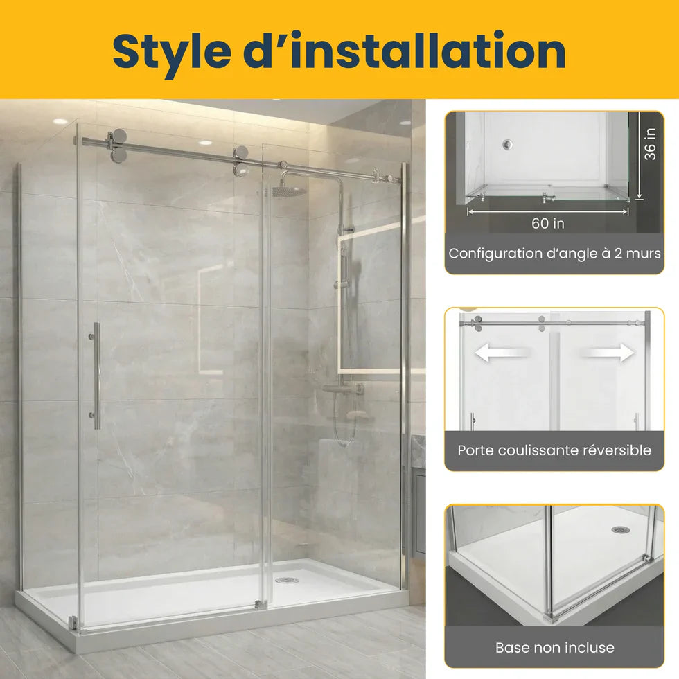 Reversible Sliding Shower Door