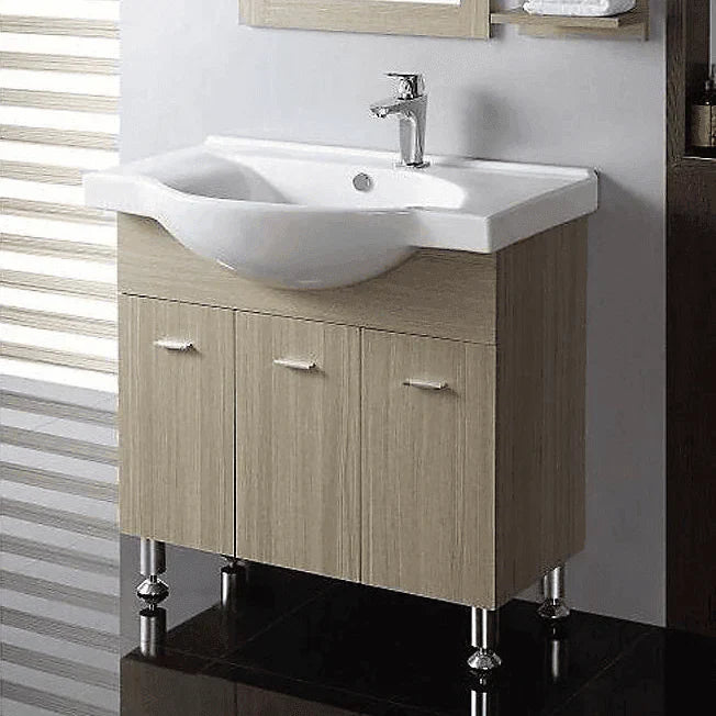 Bangor Beige Vanity with Ceramic Vanity Top and Mirror