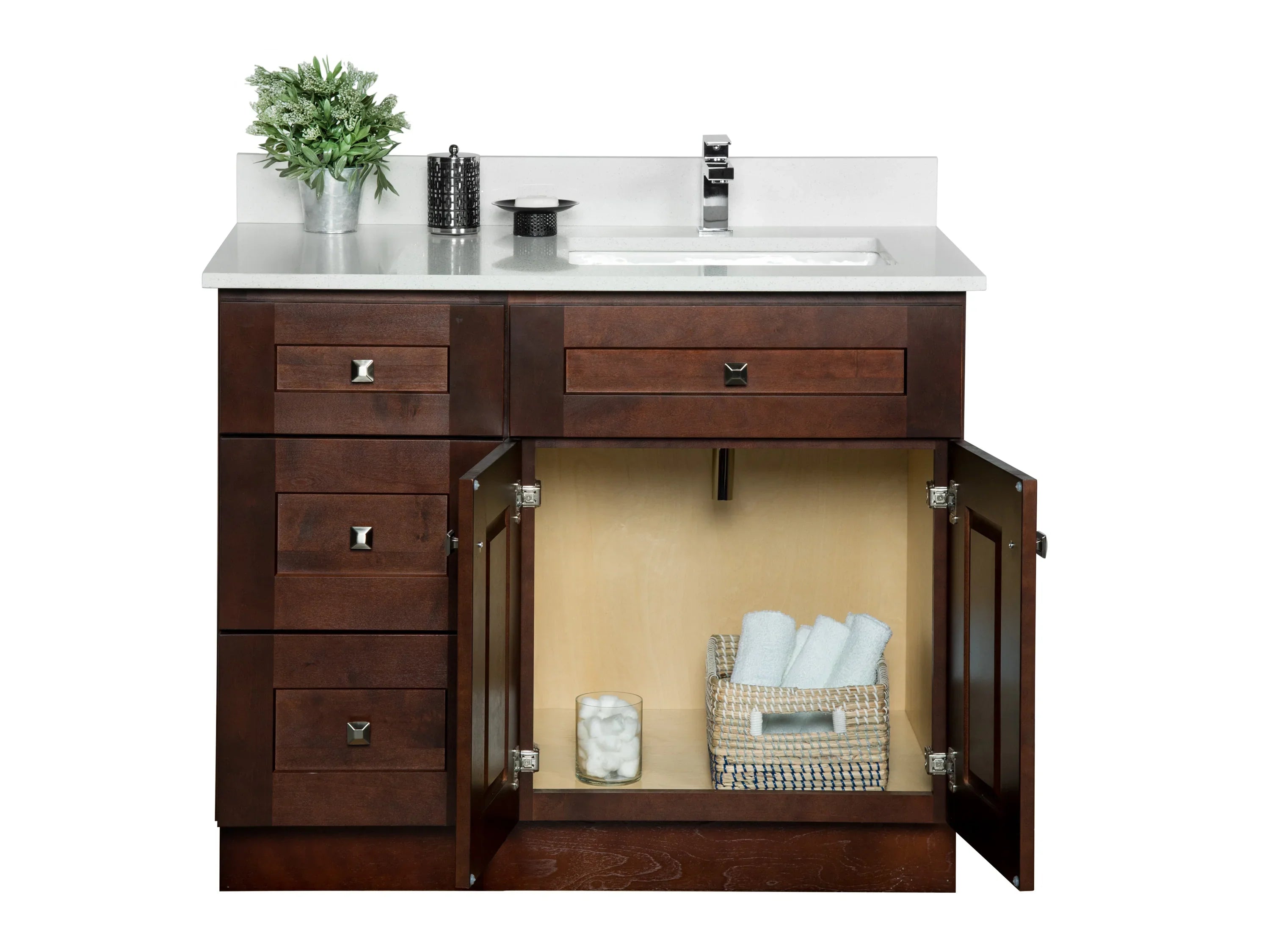 Offset Sink Bathroom Vanity in Java