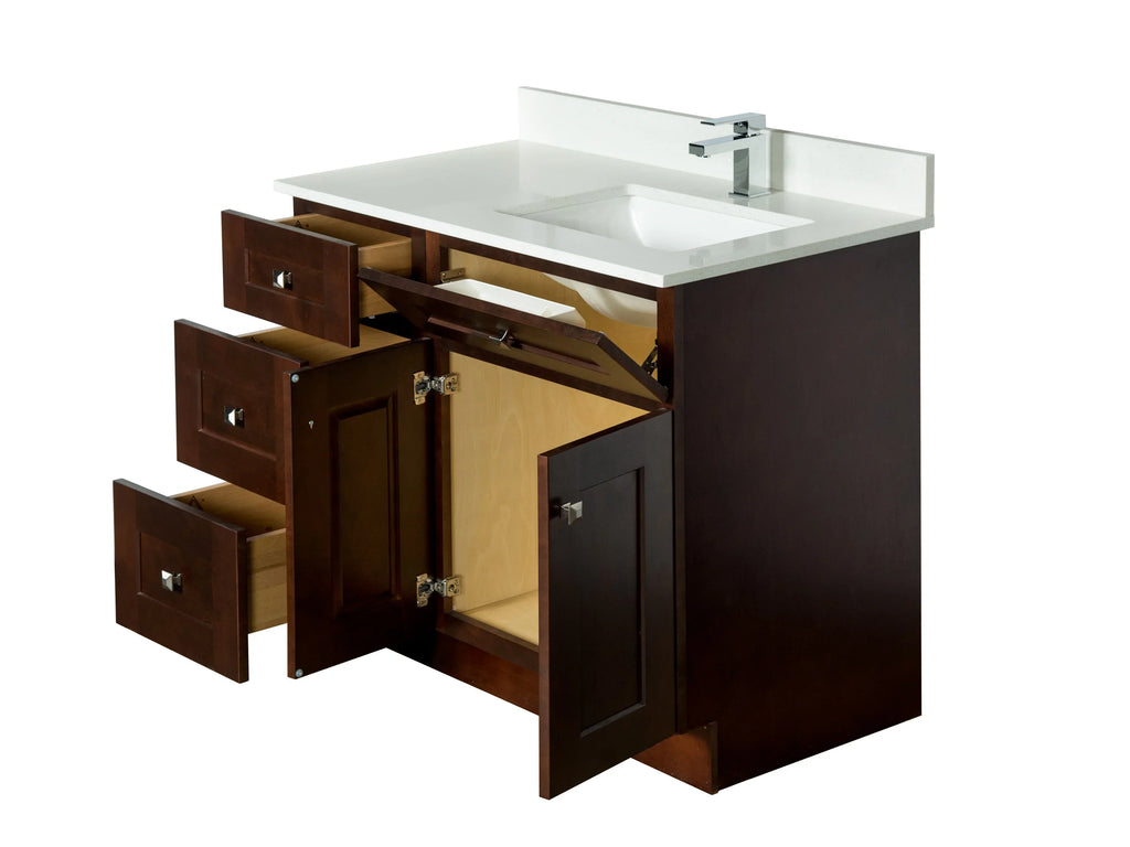 Offset Sink Bathroom Vanity in Java
