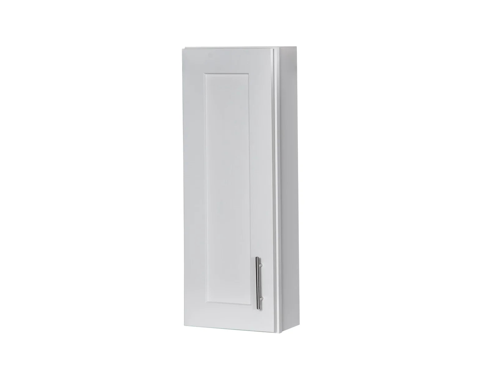 White Vanity Medicine Cabinet with Wood Door