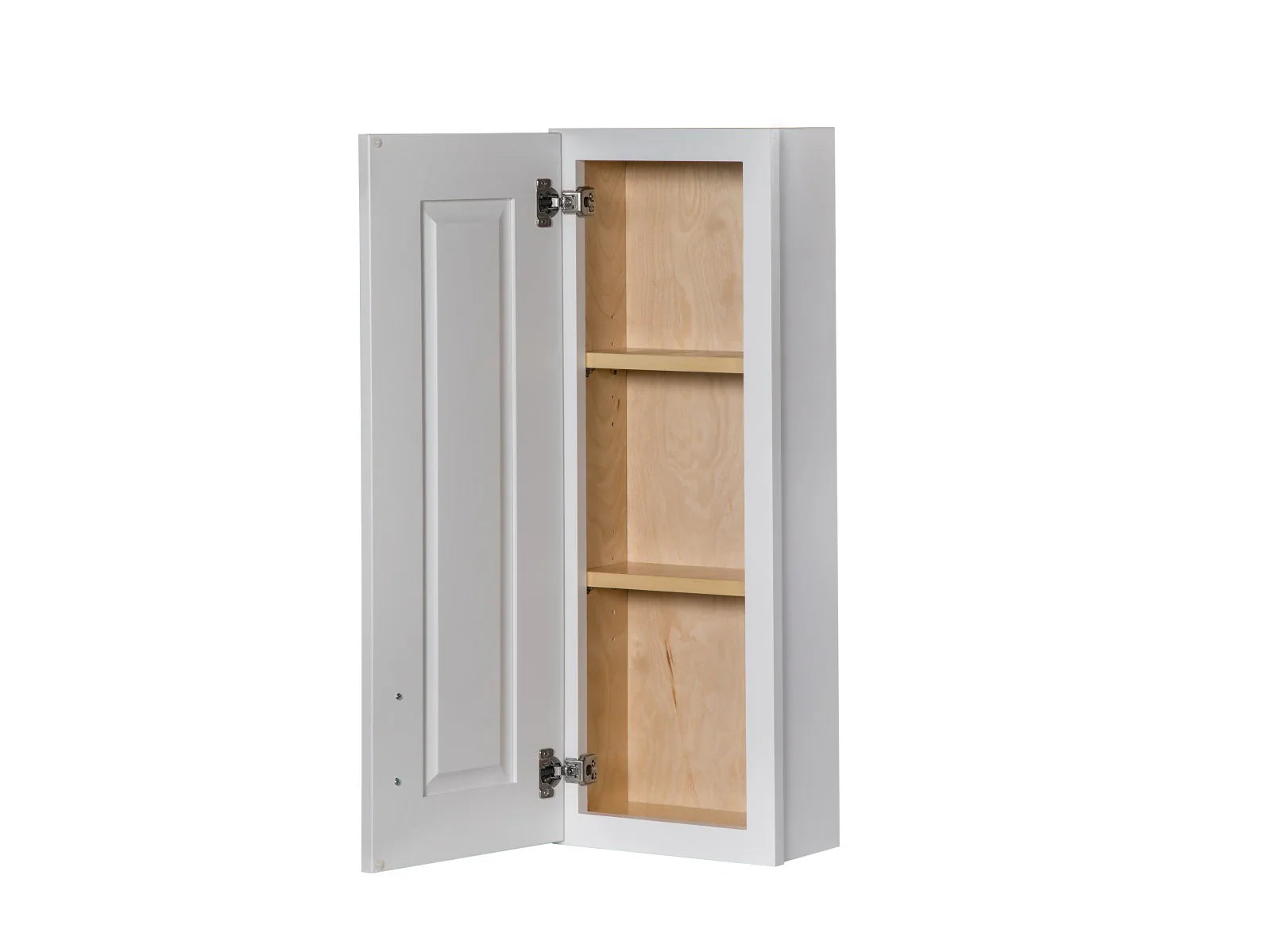 White Vanity Medicine Cabinet with Wood Door