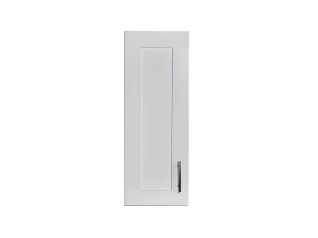 White Vanity Medicine Cabinet with Wood Door