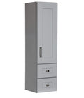 Grey Linen Cabinet with Wood Door